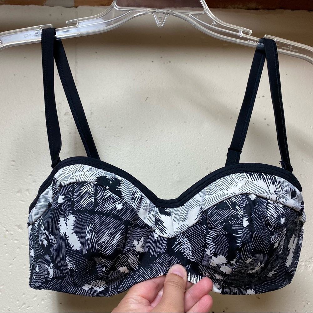Panache Swimwear Erica Bandeau Bikini Top Black / Ivory, 32D